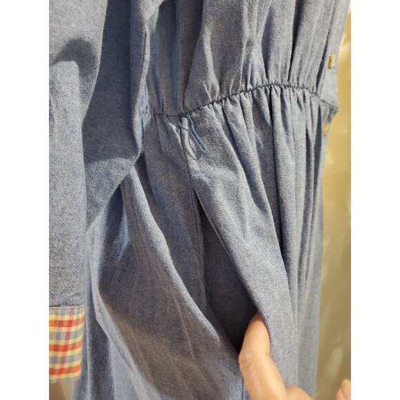 Orvis Vtg Chambray Denim Button Maxi Dress Plus Size 18 Cabin Cottage Prairie - Picture 8 of 13